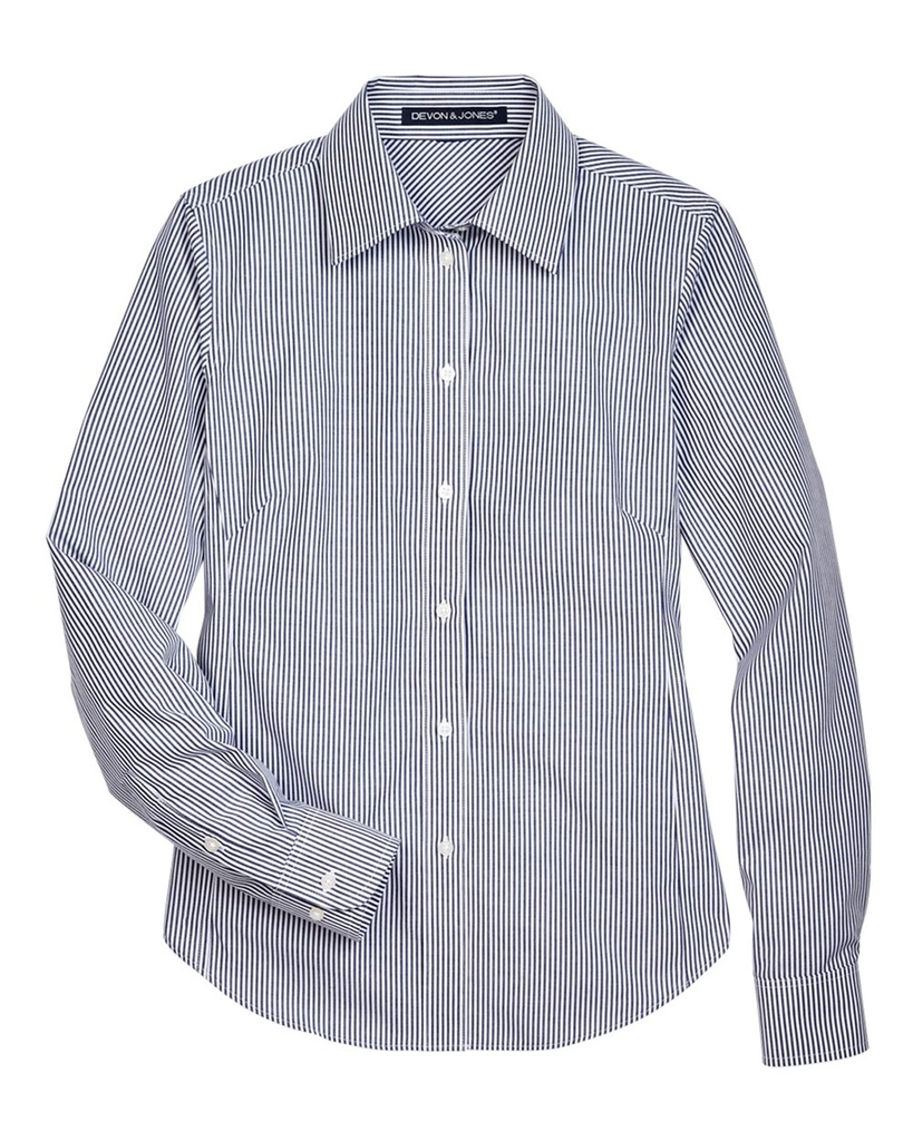 D645W - Devon & Jones - Women's Crown Collection® Banker Stripe Woven Dress Shirt